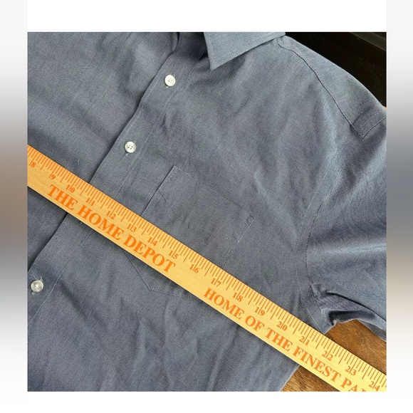 Untuckit Shirt Mens Medium Blue Pio Cesare WF Button Down Wrinkle Free Preppy - Picture 9 of 12